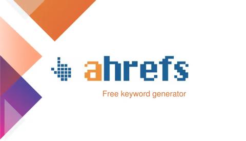 أيقونة موقع ahrefs أحد مواقع انتقاء الكلمات المفتاحية، وبجانبها مثلثات بلون أزرق وبرتقال.