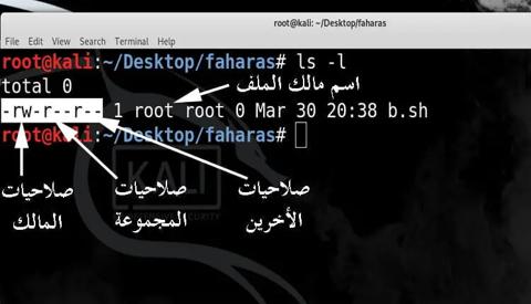 شرح توزيع الصلاحيات في امر ls