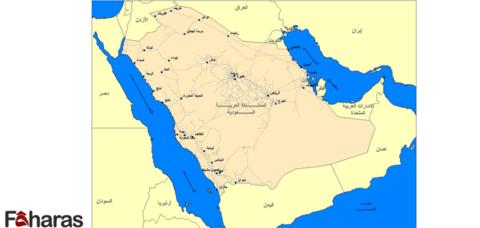 خريطة محافظات المملكة العربية السعودية