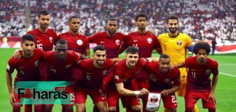 القنوات لبتي تنقل اللقاء بين قطر والعراق، لاعبي فريق قطر باللباص الاحمر الكامل